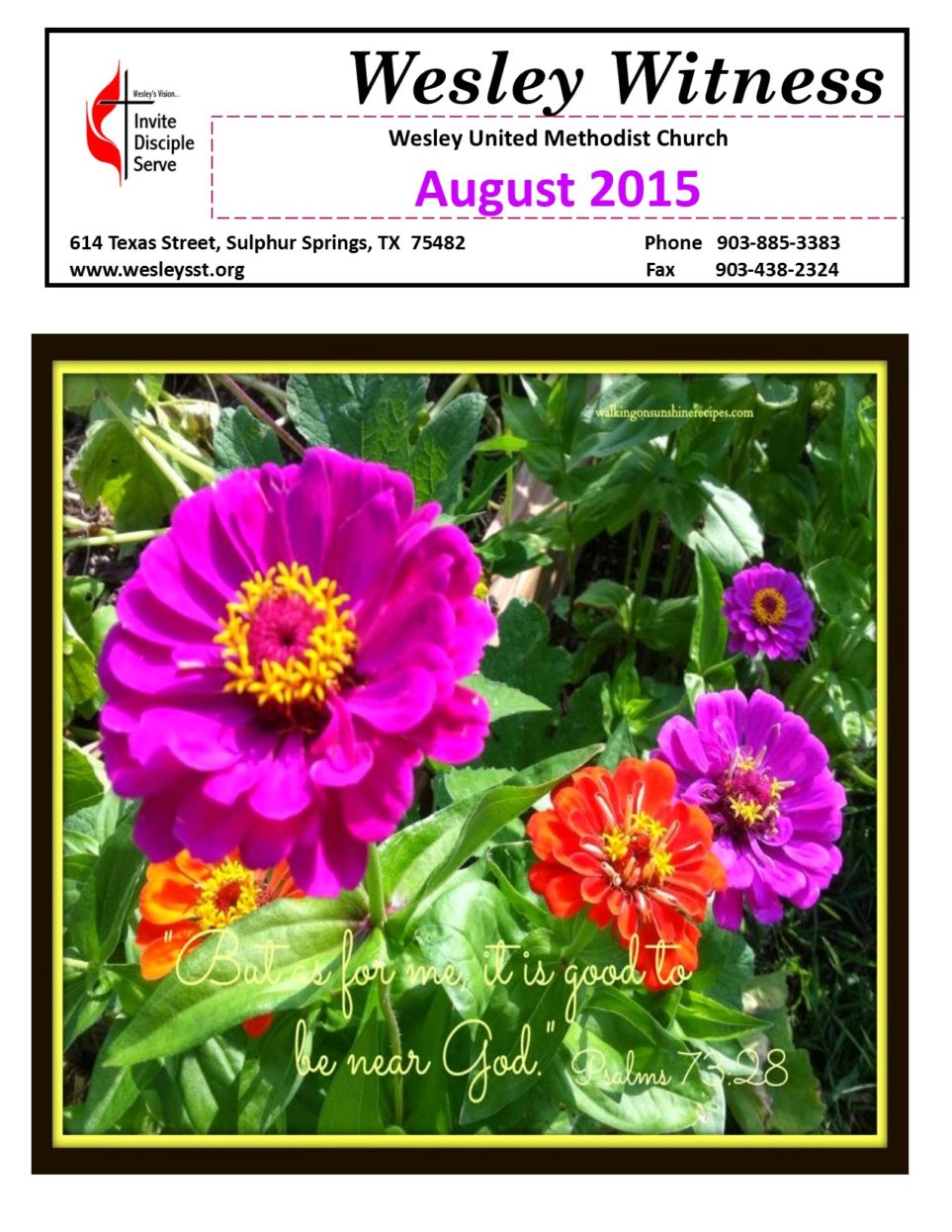 August 2015 Newsletter